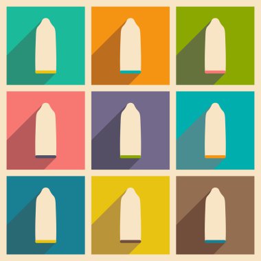 Düz gölge kavramı ve mobil uygulama prezervatif ile