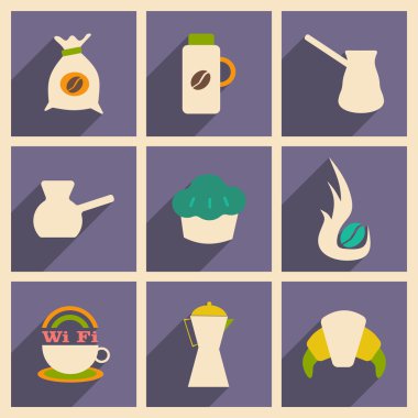 düz gölge kavramı ve mobil uygulama kahve molası