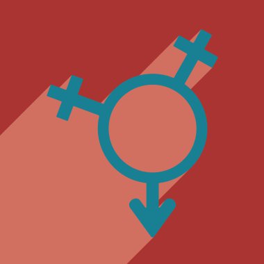 Düz gölge simgesi ve mobil uygulama eşitlik cinsiyetler ile