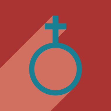 Düz gölge simgesi ve mobil uygulama eşitlik cinsiyetler ile