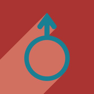 Düz gölge simgesi ve mobil uygulama eşitlik cinsiyetler ile