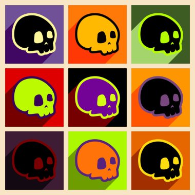 Düz gölge kavramı ve mobil uygulama kafatasları ile