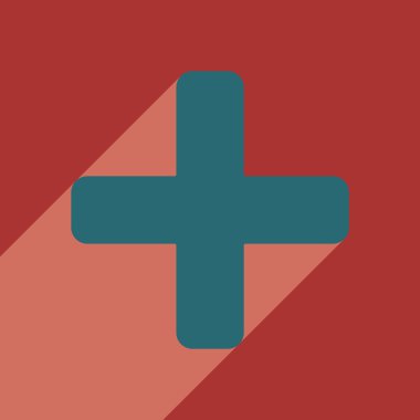 Düz gölge simgesi ve mobil uygulama artı ile