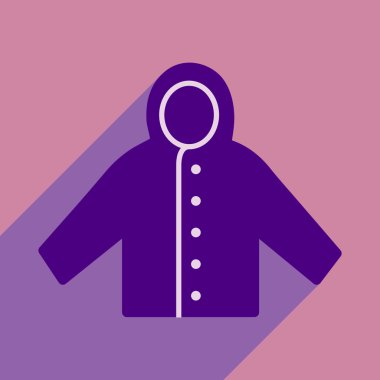 Düz gölge simgesi ve mobil uygulama yağmurluk