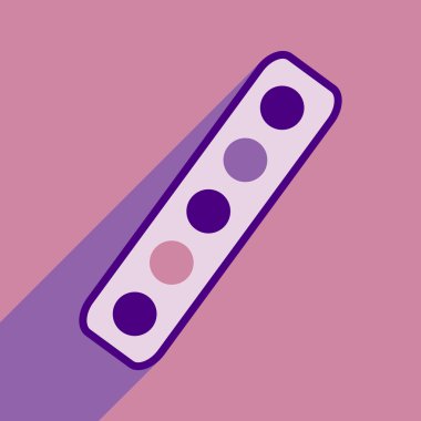 Düz gölge simgesi ve mobil uygulama palet ile