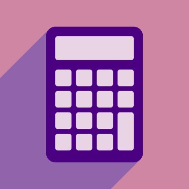 Düz gölge simgesi ve mobil uygulama hesap makinesi ile