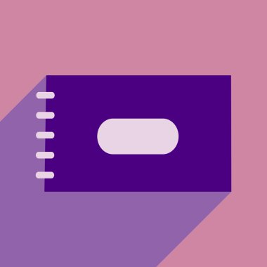 Düz gölge simgesi ve mobil uygulama defter spiral ile 