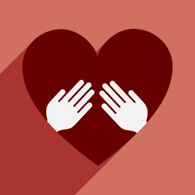 Düz gölge simgesi ve mobil uygulama Aile logo ile