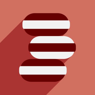 Düz gölge simgesi ve mobil uygulama dondurma kurabiye