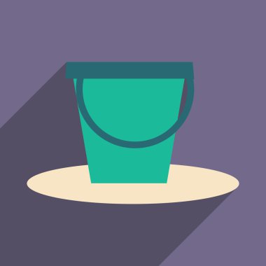 Düz gölge simgesi ve mobil uygulama kova ile