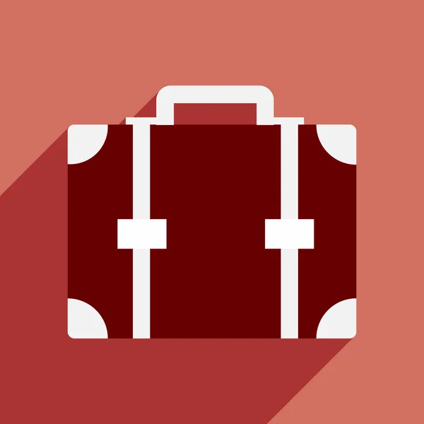 Mieszkanie z cień ikona i aplikacji mobilnych walizka — Wektor stockowy