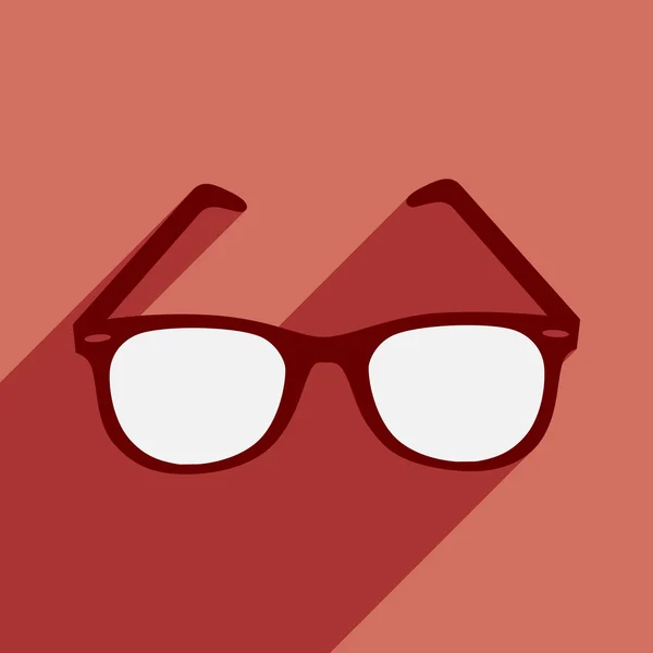 Plano com ícone de sombra e óculos de sol de aplicação móvel — Vetor de Stock