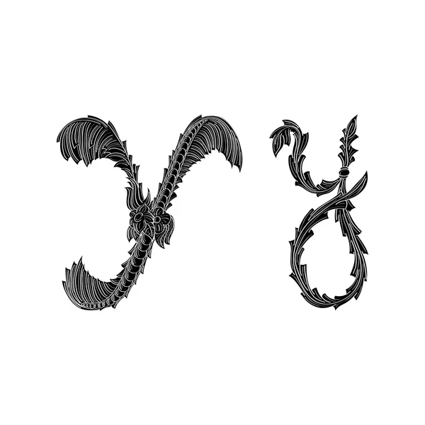 Logo Y astratto icona disegno in bianco e nero — Vettoriale Stock