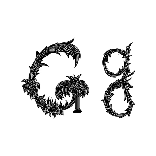 Abstrato letra G logotipo ícone preto e branco design — Vetor de Stock