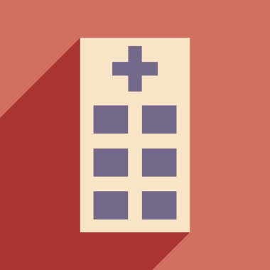 Düz gölge simgesi ve mobil uygulama poliklinik ile