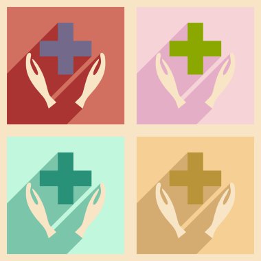 Düz gölge kavramı ve mobil uygulama logo barınak ile