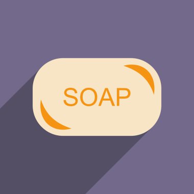 Düz gölge simgesi ve mobil uygulama çamaşır sabunları