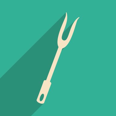 Düz gölge simgesi ve mobil uygulama çatal ile