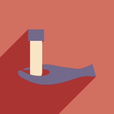 Düz gölge simgesi ve mobil uygulama laboratuarı logo ile