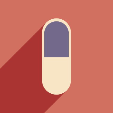 Düz gölge simgesi ve mobil uygulama İlaç sanayii ile