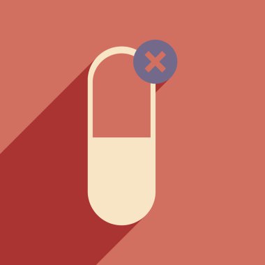 Düz gölge simgesi ve mobil uygulama İlaç sanayii ile