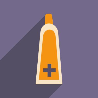 Düz gölge simgesi ve mobil uygulama tıbbi jel ile