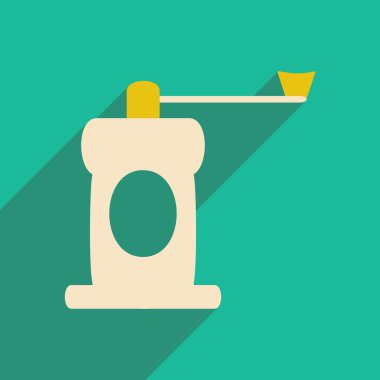 düz gölge simgesi ve Mobil Uygulama Kahve değirmeni ile