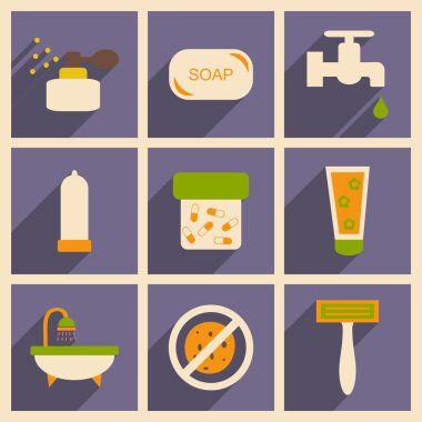 Düz gölge kavramı ve mobil uygulama vücut bakımı ile