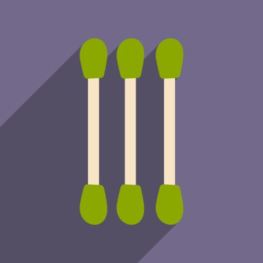 Düz gölge simgesi ve mobil uygulama pamuk temizleme bezi ile