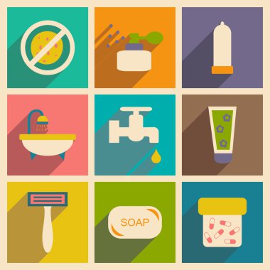 Düz gölge kavramı ve mobil uygulama vücut bakımı ile