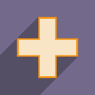 Düz gölge simgesi ve mobil uygulama eczane logo ile