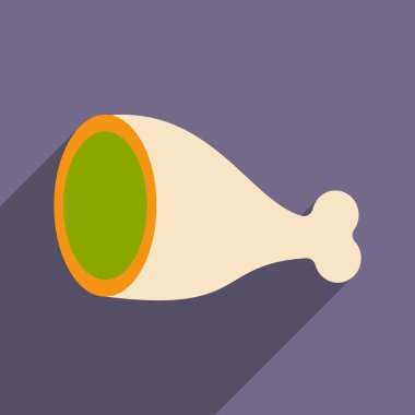 düz gölge simgesi ve mobil uygulama jambon ile