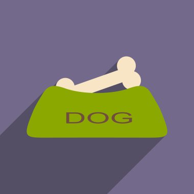 düz gölge simgesi ve mobil uygulama köpek yemliği