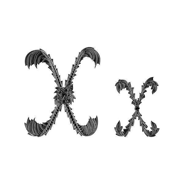 Abstrakter Buchstabe x Logo-Symbol schwarz-weißes Design — Stockvektor
