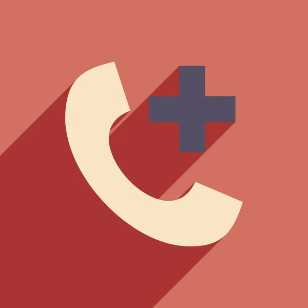 Piso con icono de sombra y aplicación móvil atención médica en línea — Archivo Imágenes Vectoriales