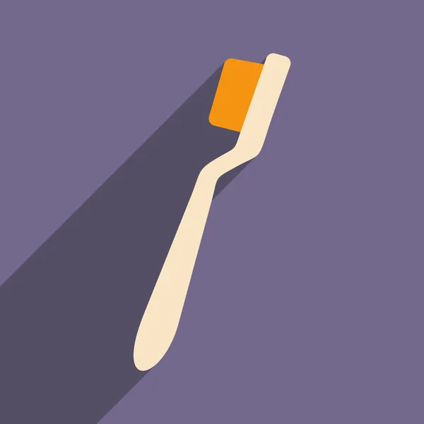 Flat com ícone de sombra e aplicação móvel Escove os dentes — Vetor de Stock