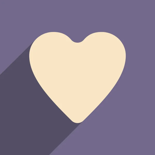 Appartement met schaduw pictogram en mobiele toepassing logo hart — Stockvector