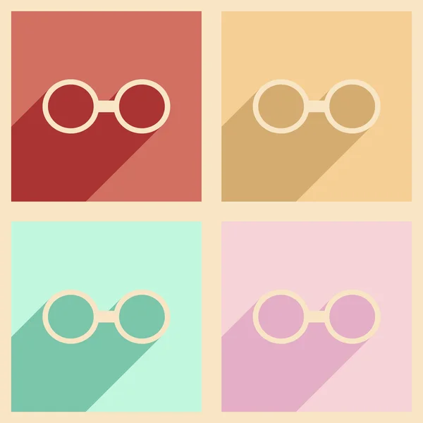 平与影子概念和移动应用程序的眼镜 — 图库矢量图片
