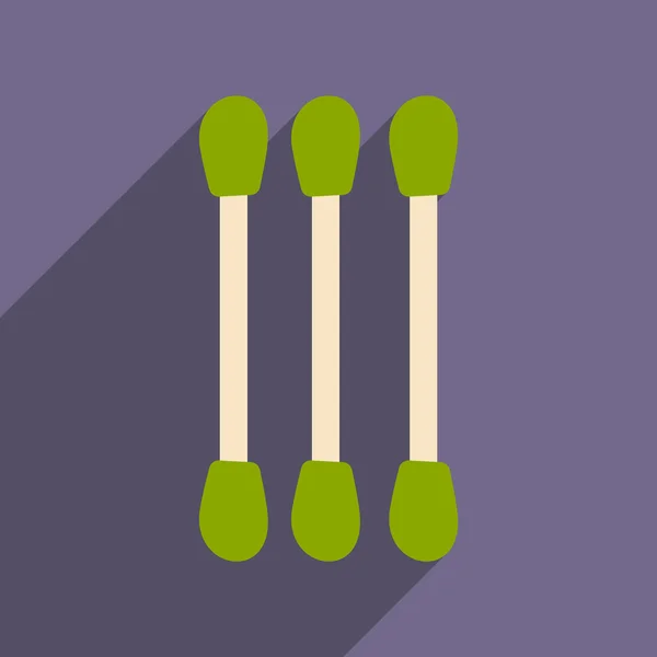 Plano com ícone de sombra e toalhetes de algodão de aplicação móvel —  Vetores de Stock