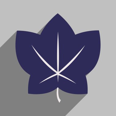 Düz gölge simgesi ve mobil uygulama yaprak ile 