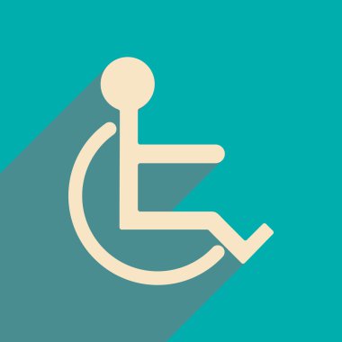 Düz gölge simgesi ve mobil applacation tekerlekli sandalye ile