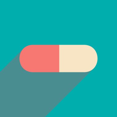 Düz gölge simgesi ve mobil applacation kapsül ile