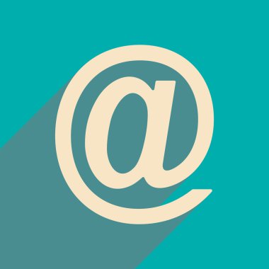 Düz gölge simgesi ve mobil applacation posta köpek ile