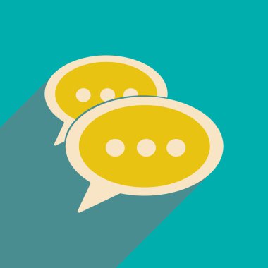 Düz gölge simgesi ve mobil applacation bilgi düşünceleri ile