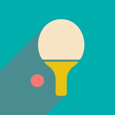 Düz gölge simgesi ve mobil applacation ping pong ile