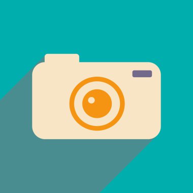 Düz gölge simgesi ve mobil applacation kamera ile