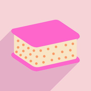 Düz gölge simgesi ve mobil uygulama dondurma ile