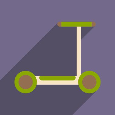 Düz gölge simgesi ve mobil uygulama scooter ile
