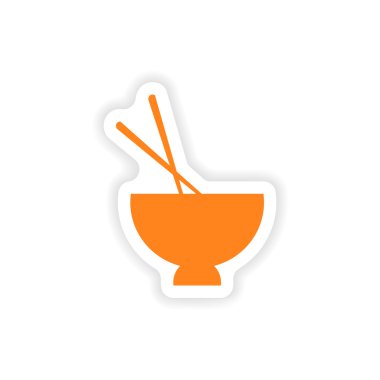 simgesi etiket gerçekçi tasarım üzerinde kağıt miso çorbası