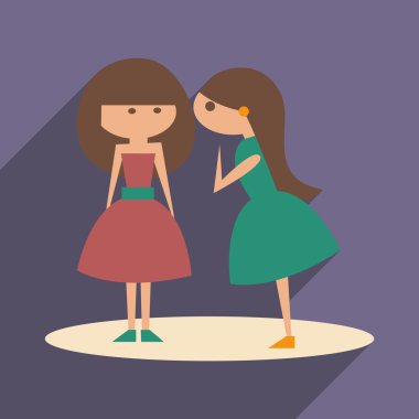 Düz gölge simgesi ve mobil uygulama dedikodu ile